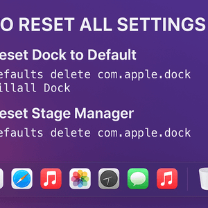 Mac Os reset dock setting command line